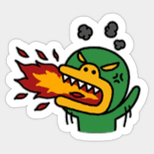 KakaoTalk Friends Tube Green Monster (Fire Breathing) Sticker